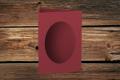 [16403272] Passepartoutkarten 3-teilig 120/360x169 mm (B6) ovaler Ausschnitt Rosso gerippt 220 g/qm